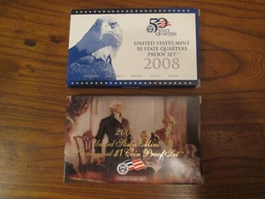 Proof 2008 State Quarter Clad Proof Set & Proof 2008 Presidential Dollar Set  - Picture 1 of 2