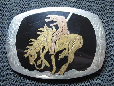 ¡Hebilla de cinturón diseño nativo americano Western End of Trail! ¡VINTAGE! ¡HECHO A MANO! Foto 1 de 4