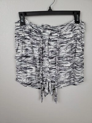 Lou & Gray Print Paper Bag Waist Shorts Black and White Size XS A16 - Image 1 of 4