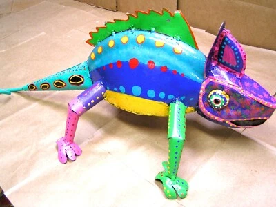 Metal Art Chameleon sculpture, Junk Iron Art, Garden Yard art Lizard # 4 - Image 1 of 4