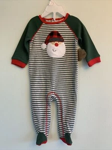 Baby Essentials Infant Boy Santa Christmas Holiday Footed Pajamas Size 6 Months - Picture 1 of 9