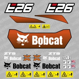 Bobcat E26 - Mini (Kompakt) Bagger Aftermarket Aufkleber Sticker Aufkleber Set - Bild 1 von 6