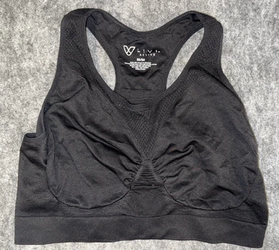 Livi Active Lane Bryant Yoga Sports Bra 22/24 Pull On Stretch Black - Image 1 of 3