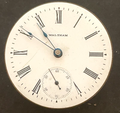 Antique 1901 Waltham PS Bartlett 1883 Pocket Watch Movement Ticks 18s 17j USA - Image 1 of 4