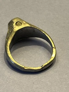 Antique Naked Lady Peep Show Stanhope with Clear Stone Ring Size 10.25 - Picture 1 of 8