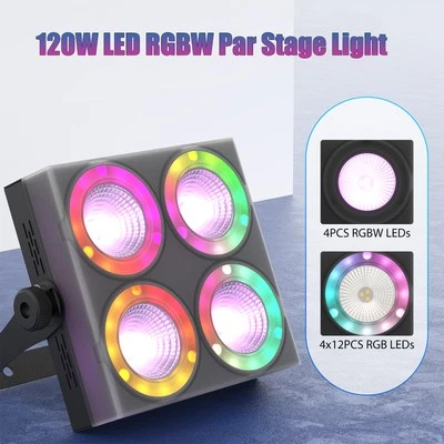 1-4Pack 4 LED RGBW Wall Wash Par Light 120W DJ Disco Party Stage Up Lighting - Image 1 of 4