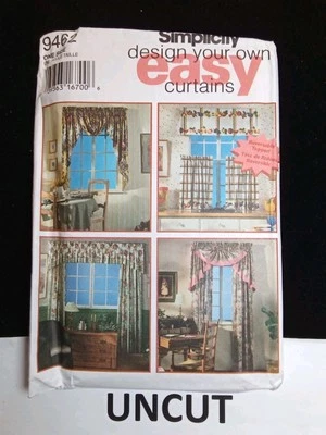 SIMPLICITY Home Decor UNCUT Easy Pattern 9462 Window Treatments Swags Curtains - Image 1 of 4