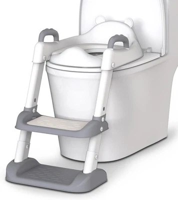 HBTower Potty Training Seat with Step Stool Ladder for Toddlers, Gray  - Image 1 of 4