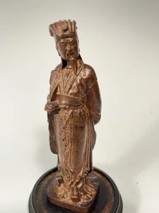 Fine RARE China Chinese Carved Wood Statue of Zhuge Liang ca. 19-20th century - Picture 1 of 22