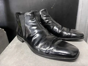 PRADA Chelsea ankle Boots Black Size 9 Leather Made In Italy - Picture 1 of 14