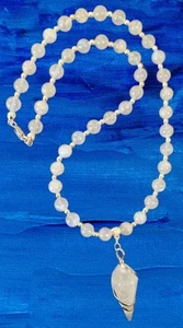 Mondstein Halskette💫Damen Perlenkette Sterlingsilber Chakra Schmuck Edelstein - Bild 1 von 4