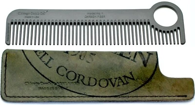 Chicago Comb Model 1 Carbon Fiber + Horween Olive Shell Cordovan sheath, $20 off - Image 1 of 4