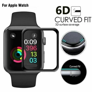For Apple Watch 6D Tempered Glass Full Screen Protector 38/42/40/44/41/45/49mm - Picture 1 of 12
