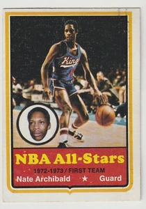 1973-74 Topps NBA Nate Archibald All-Star Card #1 Kansas City - Omaha Kings - Picture 1 of 2