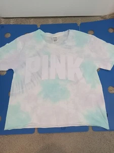 Victoria Secret Pink Women shirt cropped Multicolor tie dye XSMALL New Beach - Picture 1 of 18