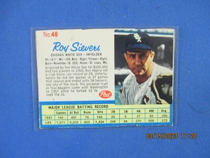 Roy Sievers 1962 post béisbol # 46 en muy buen estado - Imagen 1 de 2