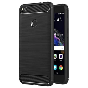 MAXY B-CASE CUSTODIA COVER CASE EFFETTO METAL CARBON BLACK HUAWEI P8 LITE (2017) - Foto 1 di 8