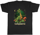 Luckysaurus St Patrick's Day Mens T-shirt Funny Irish Dinosaur Clover Tee Gift