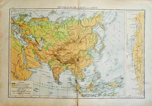 1888=Geo-Graphical Plan..CARTA FISICA DELL' ASIA.Andree.Putzgers.ETNA - Imagen 1 de 1