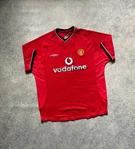 VINTAGE MANCHESTER UNITED 2000-2002 HOME FOOTBALL SHIRT FUSSBALLTRIKOT UMBRO ... - Bild 1 von 8