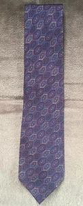 Vtg 60s Hardy Aimes Made In England Red Blue Mod Classic Neck Tie - Picture 1 of 3