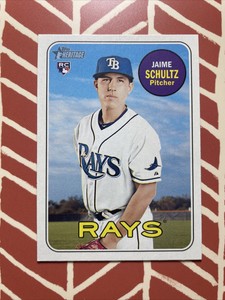 2018 Topps Heritage Jaime Schultz RC Baseball Card #558 Rays