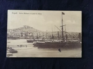 Cartolina Porto Militare e Castel S. Elmo Napoli Nave Q447 - Foto 1 di 1