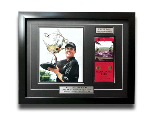 Phil Mickelson Framed Authentic 2005 PGA Championship Ticket Collage COA Golf Cover