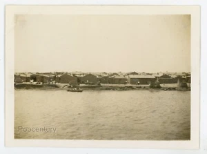 Vintage 1936 China Photograph Tangku Harbor Shore View Sharp Photo - Imagen 1 de 1