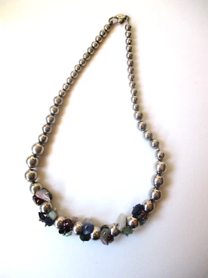 Argento 925 e pietre dure argentiere 52 AR collana anni  '70 del peso di g 50 - Immagine 1 di 4