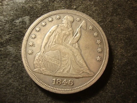 1846 XF AU Bold Original Seated Liberty Dollar Phenomenal MLLR Cover
