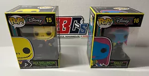 Funko Pop! 2022 Disney Jack Skellington #15 & Sally #16 Black Light - Picture 1 of 3