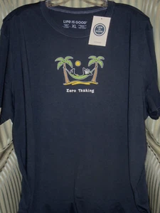 NWT! LIFE IS GOOD MEN S/S LIGHTWEIGHT TEE- HAMMOCK JAKE.. "ZERO TASKING" (L) - Picture 1 of 2