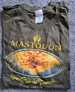 MASTODON Vintage TOUR T-Shirt BLOOD MOUNTAIN Green LARGE Rare PREVAIL & RIDE - Picture 1 of 9