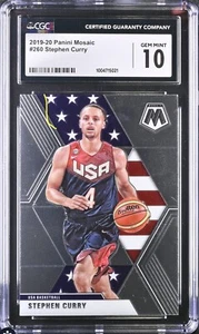 2019-20 Panini Mosaic - USA Basketball #260 Stephen Curry CSG/CGC 10 Gem Mint - Picture 1 of 2