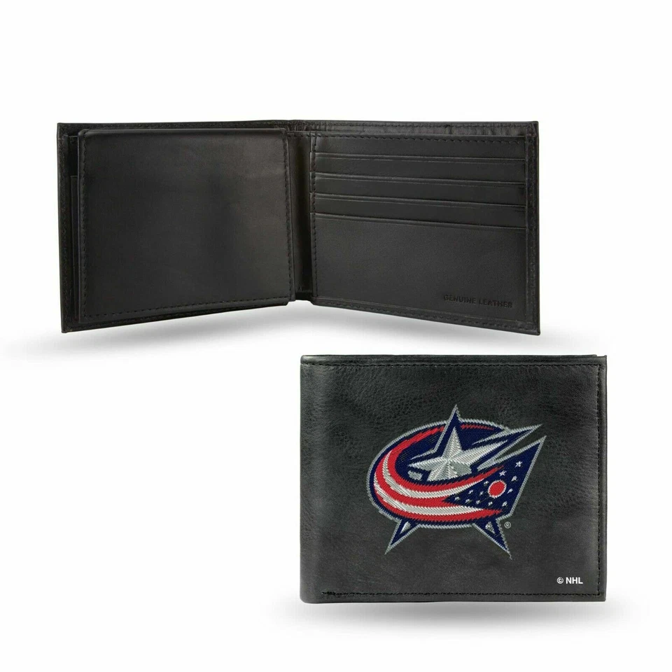 COLUMBUS BLUE JACKETS MEN'S PREMIUM BILLFOLD WALLET EMBROIDERED - Image 1 of 1