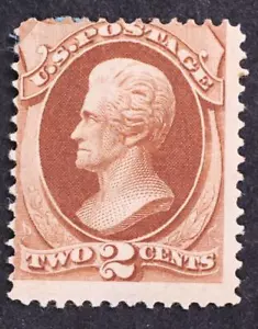 US # 146 National Bank Note 2 Cent Jackson 1870 Red-Brn Stamp MintH sol - Picture 1 of 1