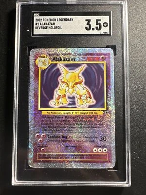 2002 Pokémon Legendary Collection 1 /110 SGC 3.5 VG Reverse Holographic Alakazam - Image 1 of 4