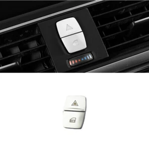 2pcs Silver ABS Car Warning Light Button Sticker For BMW 1 2 3 Series 2014-2018 - Picture 1 of 4