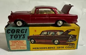 CORGI TOYS 253 MERCEDES-BENZ 220 SE COUPE VERY GOOD* ALL 60s ORIGINAL Inc BOX - Picture 1 of 8