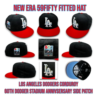 Бейсболка New Era Los Angeles Dodgers 59FIF вельветовая 60-я годовщина стадион Dodger 7 3/8 - Изображение 1 из 4