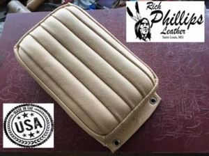 Pillion Passenger Pad Tuck & Roll Cream Bates Style Motorcycle Rich Phillips - Picture 1 of 8