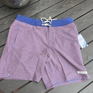 Fair Harbor Badehose 33 rot blau MC 8" linerlos Stretch Waves Boardshorts - Bild 1 von 12