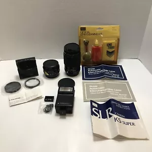 VTG Camera Lens Lot 50mm 135mm f2.8 Auto Focus Macro Wide Angle W/ Flash Filter - Picture 1 of 24