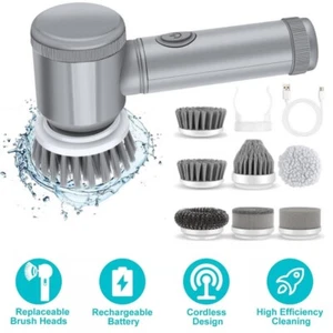 Electric Spin Scrubber Powerful Turbo Scrub Cleaning Brush Cordless Rechargeable - Picture 1 of 11