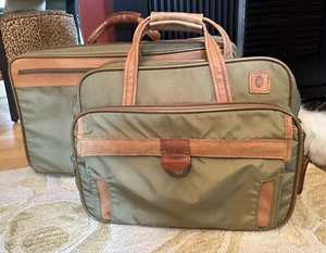 Vtg HARTMANN Nylon Leather Weekender Bag Luggage Carry-On +soft Suitcase & Keys - Picture 1 of 23
