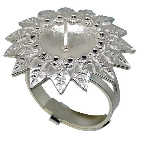 Coralli di Sardegna Anello Base Filigrana Sarda Argento Corona Pallini Foglie - Immagine 1 di 1