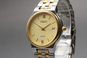 Near Mint Aureole sw-320m Gold Silver Two-Tone 32mm Quartz Watch From Japan - Picture 1 of 10