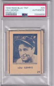 1948 R346 Blue Tint #29 Lou Gehrig PSA A - New York Yankees - Picture 1 of 2