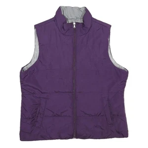 MADE FOR LIFE Womens Purple Jacket L Polyester Plain Zip Sleeveless Lightweight - Picture 1 of 6